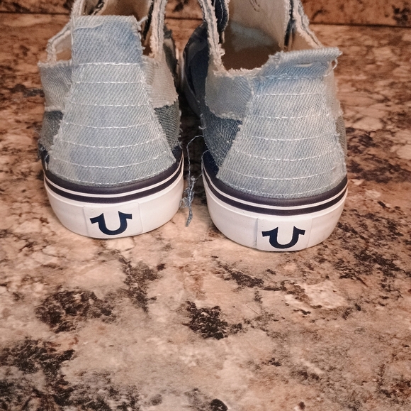 True Religion Laceless Cancas Slip-On Sneakers Blue 8us - Picture 10 of 12